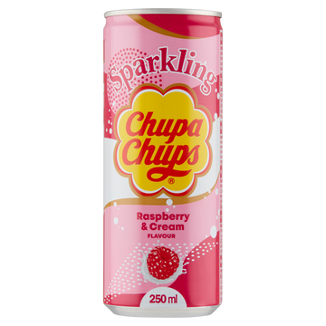 Chupa Chups Sparkling Raspberry & Cream (24 x 0,25 Liter STG blik)