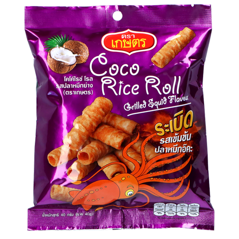Kaset Coco Rice Roll Grilled Squid (40g)