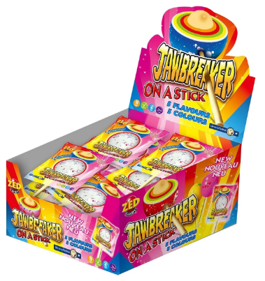 ZED Candy Jawbreaker On A Stick (15 x 60g)