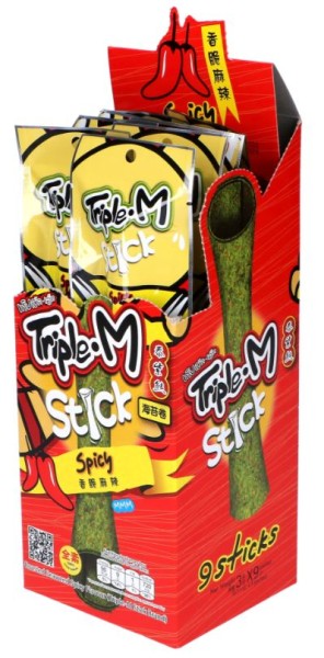 Triple-M Roasted Seaweed Stick - Spicy (9 x 3 Gr.)