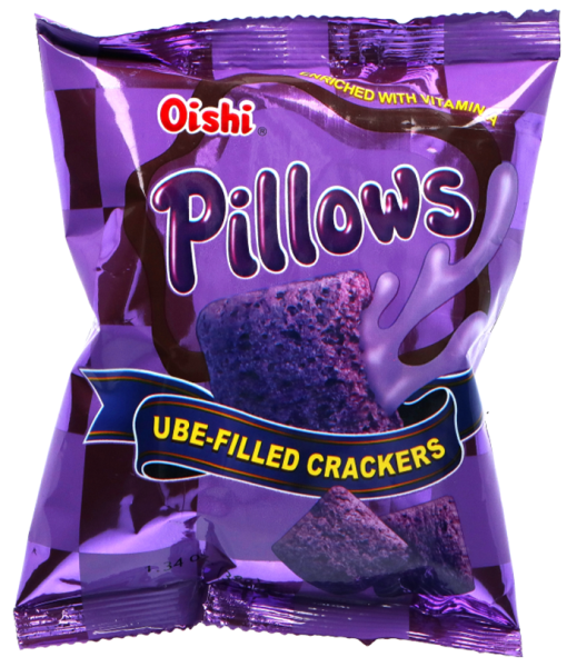 Oishi Pillows Ube-Filled Crackers (38g)