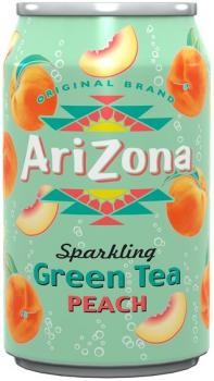Arizona Sparkling Green Tea Peach (12 x 0,33 Liter blik NL)