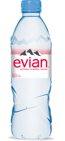 Evian Naturel Mineralwasser (24 x 0,5 Liter PET-Flaschen)