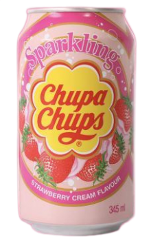 Chupa Chups Strawberry & Cream Flavour (24 x 0,345 Liter blik)