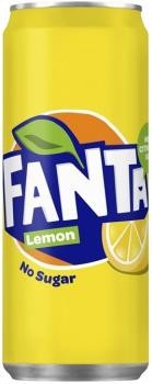 Fanta No Sugar Lemon (24 x 0,33 Liter blik NL)